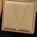 Gold-Plated Anti Tarnish Stainless Steel Infinity Bow Pendant