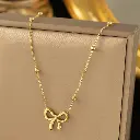 Gold-Plated Anti Tarnish Infinity Bow Pendant