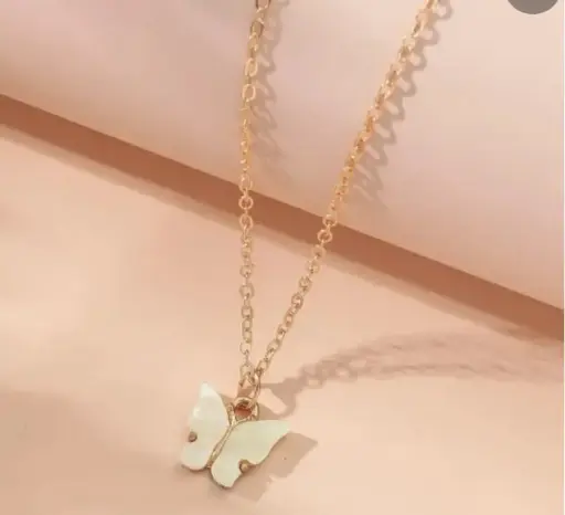 Gold Chain Plated White Butterfly bracelet for Women and Girls