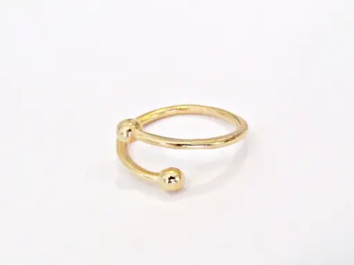 Gold plated ring with balls, Adjustable ring
