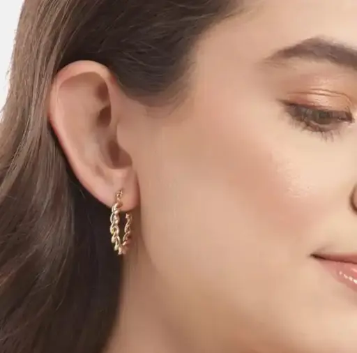 Acacia plated twisted hoop earrings